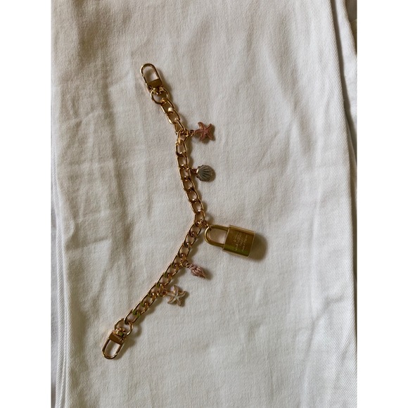 Repurposed Louis Vuitton authentic Padlock Bag Charm Chain Purse Accessory - Picture 5 of 7